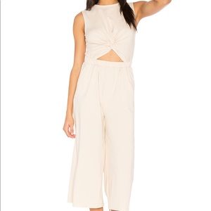 MINKPINK Twist Tee Jumpsuit in Nude